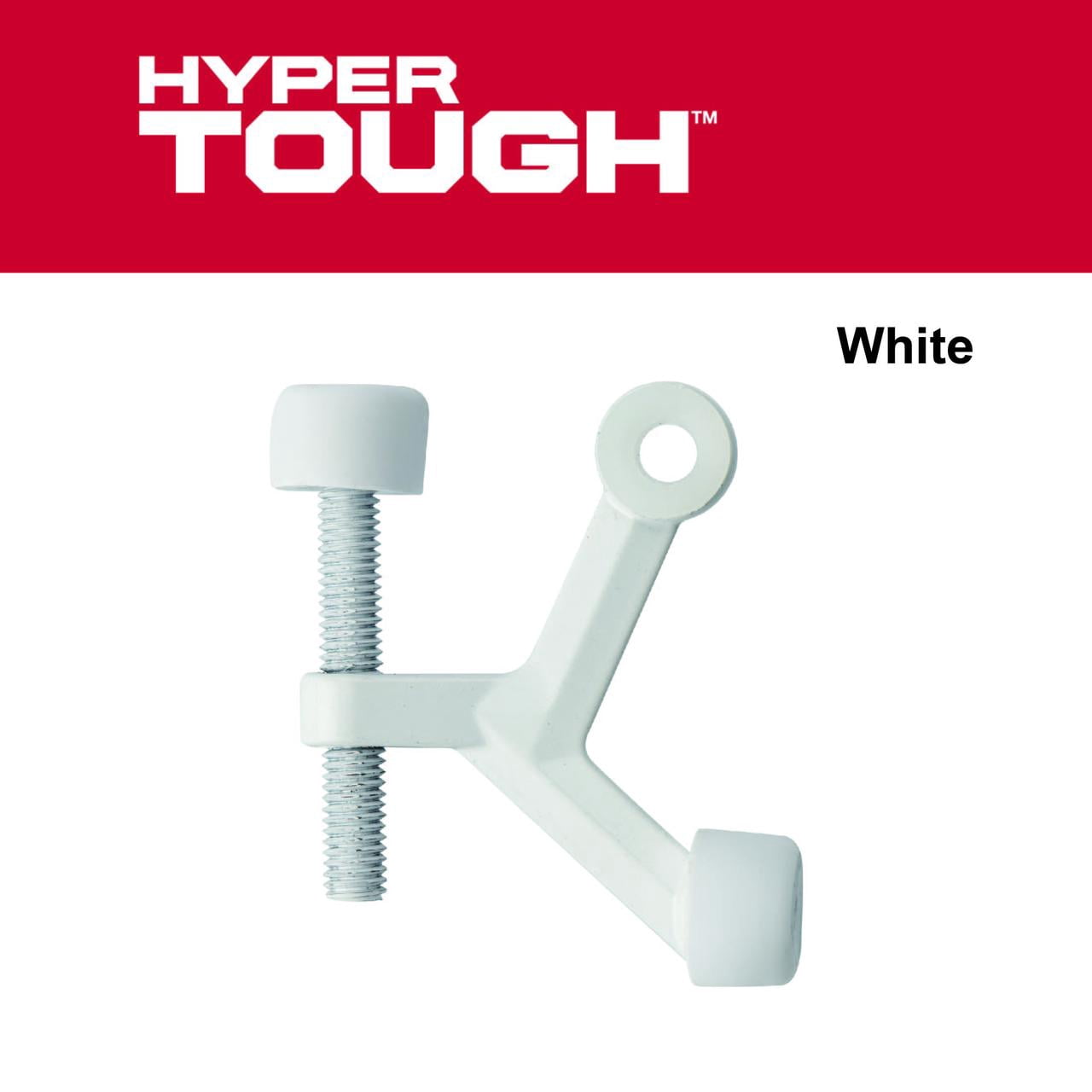 (3 pack) Hyper Tough New Hardware Hinge Pin Mounted Doorstop, White, 2.11 X 0.366 X 1.594 inch