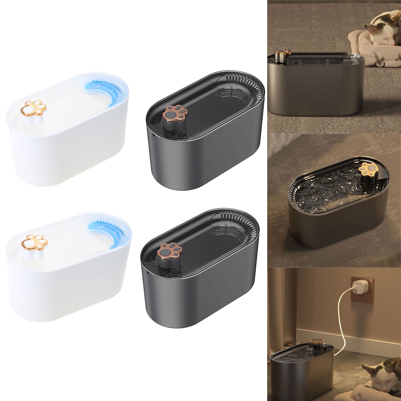 Cat Fountains Dog Water Dispenser 101oz Water Capacity Super Quiet Automatic Drinking Water Bowl Multiple Layer Filtered
