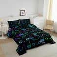thumbnail image 2 of Erosebridal Cartoon Cat Bedding Twin Cute Black Cat Comforter Set Gradient Line Kitten Comforter, 3D Neon Rainbow Cat Bedding for Teens Adults Room Decor, 2Pcs Comforter, 2 of 6