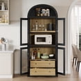 thumbnail image 7 of Arched Kitchen Pantry Storage Cabinet with 2 Drawers, 71-Inch Tall Farmhouse Wood Bookcase with 4 Doors for Kitchen Dining Room Bathroom, 7 of 7