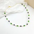thumbnail image 5 of 14K Gold Bamboo Bead Necklace, Vintage Green Jade and Shell Bead Design Necklace, Timeless Jewelry for Women, 5 of 6