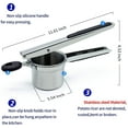 thumbnail image 2 of Potato Ricer,Ricer For Mashed Potatoes,Potato Ricer Stainless Steel With 3 Interchangeable Discsr Kitchen Tool Creates Smooth Creamy Mashed Potato,Fruits,Vegetables and Baby Food., 2 of 9