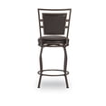 thumbnail image 6 of Linon Nora 24-30" Indoor Adjustable Metal Swivel Bar Stool, Set of 3, Brown/Brown Faux Leather, 6 of 19