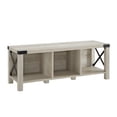 thumbnail image 4 of Modern Farmhouse Wood & Metal Entry Bench - Reclaimed Barnwood, 4 of 6