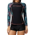 thumbnail image 1 of Attraco Womens Long Sleeve Rash Guard Floral Print Swimwear UPF 50+ Swimming Shirt, 1 of 6