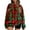 Army Green, variant on Women's Fleece Hoodie with Long Sleeve Round Neck, Casual Comfortable Loose-Fit Lightweight, Christmas Plaid Print for Vintage Sportswear,Army Green,L