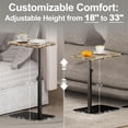 thumbnail image 7 of End Table Sofa Tray for Couch Heavy Metal Base Swivel Adjustable Height Side Table for Living Room Bedroom Bathroom Study Snack Tray for Eating Small Spaces, 7 of 7