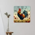 thumbnail image 3 of 14 Inch Wall Clock Battery Operated Square Clock for Office, Kitchen, Outdoor, Living Room,Lovely Rooster Butterfly Flower Stunning, 3 of 4