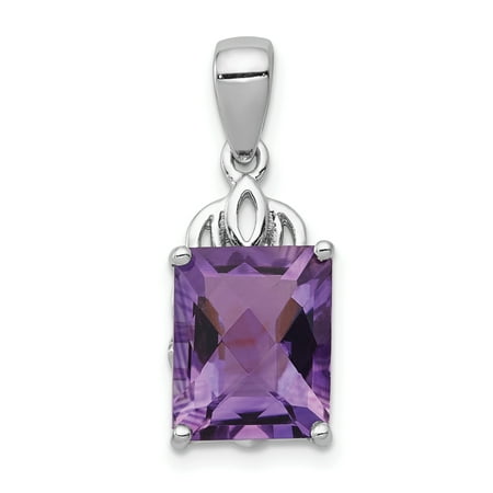 - 925 Sterling Silver Purple Amethyst Pendant Charm Necklace Gemstone Fine Jewelry For Women Gift Set