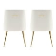 thumbnail image 3 of WestinTrends Carlo Modern Cureveback Accent Dining chair Set (Set of 2), Ivory, 3 of 12