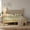 Beige, variant on VECELO Full Size Spindle Bed Frame, Classic Windsor Style Platform Bed with Wood Slats and Headboard, No Box Spring Needed, Easy Assembly, Natural Oak Finish