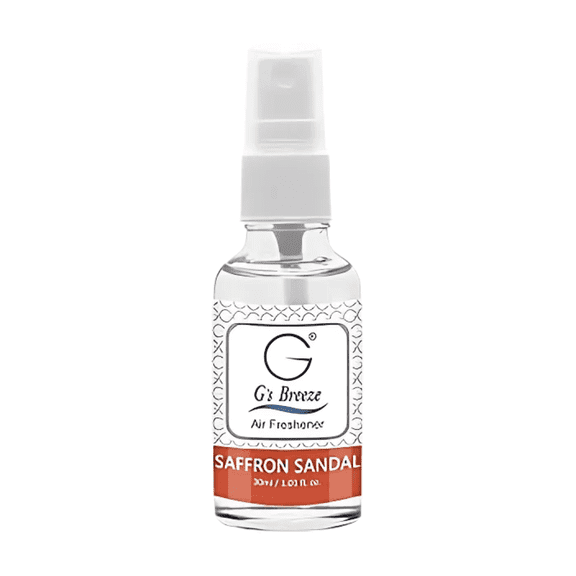 G’s Breeze Saffron Sandal Air Spray – Exotic woody & spicy scent for warmth and elegance.