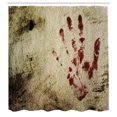 thumbnail image 3 of Ambesonne Horror House Shower Curtain, Bloddy Dirty Hand, 69"Wx84"L, Red Beige, 3 of 5