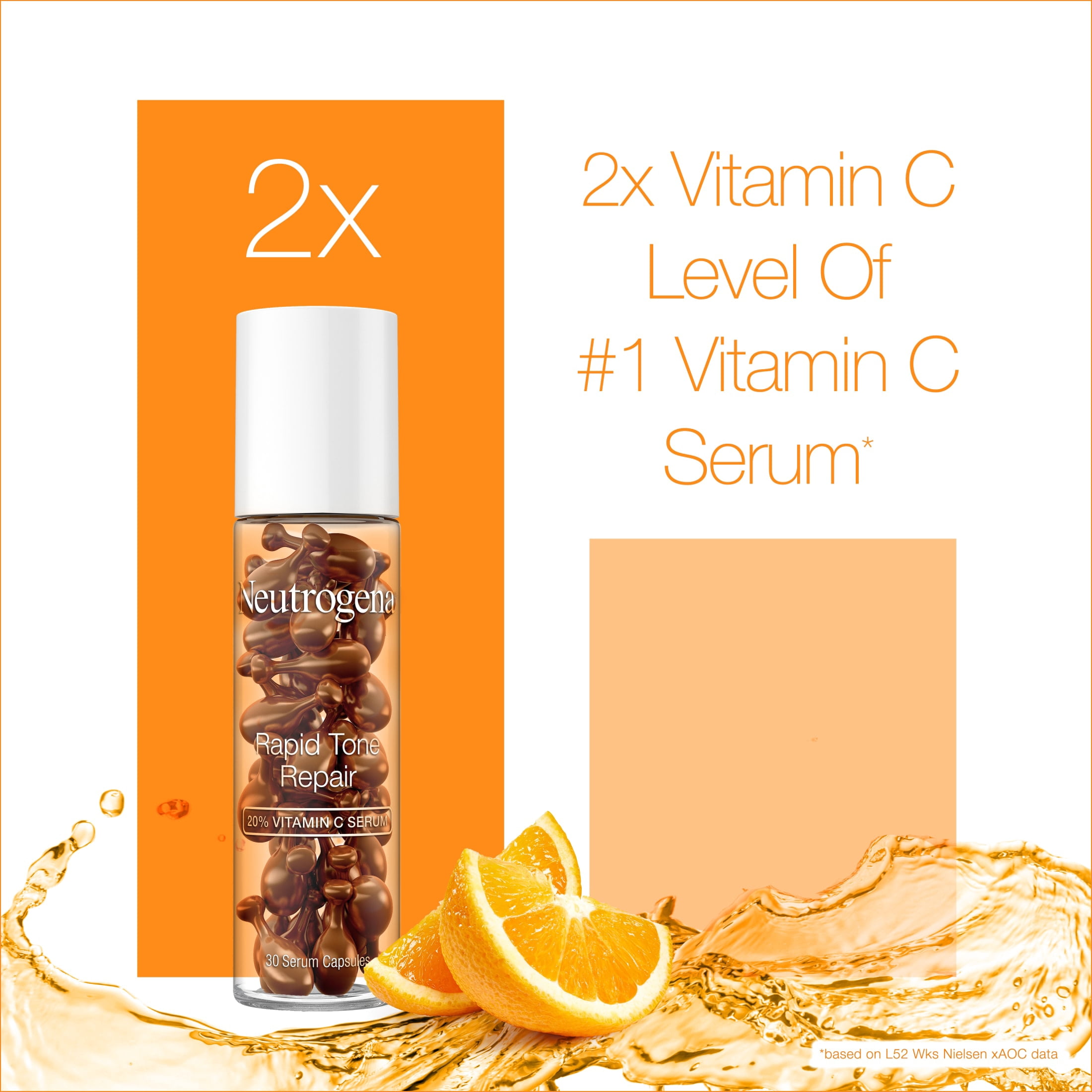 Neutrogena Rapid Tone Repair Brightening Vitamin C Face Serum, 30 Count