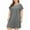 Grey, variant on Baywell Women's Oversized Nightgowns Short Sleeve Sleep Shirt Back Plaid Patchwork Sleep Dress Asymmetrical Hem Loose Fit Nightshirt Lounge Dress, S-2XL