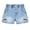 Blue, variant on Jeans Shorts for Girls Size 7 to 8 Star Elastic Waist Summer Denim Shorts Wide Leg Relaxed Pants Denim Shop, Light Blue
