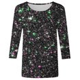 thumbnail image 4 of T Shirts for Women Sequin Shirt Green Long Sleeve Sparkle Shirt Shiny Tops Disco Outfit Womens Dressy Holiday Tops, 4 of 5