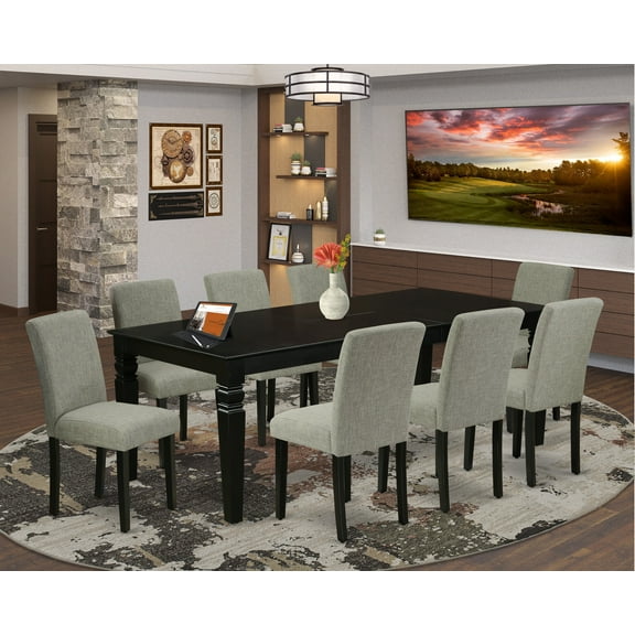 East West Furniture Dining Room Set Black, LGAB9-BLK-06