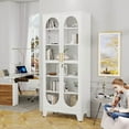 thumbnail image 3 of Erosoei 74.8"H Metal Display Storage Cabinet with Glass Doors and Adjustable Shelves White, 3 of 6