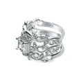 thumbnail image 3 of BERRICLE Sterling Silver Leaf Wedding Engagement Rings 1.2 Carat Cubic Zirconia CZ Solitaire Ring Set for Women, Rhodium Plated Size 10, 3 of 11
