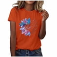 thumbnail image 2 of HOMBOM Tops for Women Tee Shirts Crewneck Graphic Summer Cute Short Sleeve Ladies Blouse Soft, 2 of 6