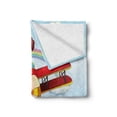 thumbnail image 2 of Cartoon Airplane Soft Flannel Fleece Blanket, Sunny Day with a Rainbow in Green Country with a Child Boy Riding a Plane, Cozy Plush for Indoor and Outdoor Use, 50" x 70", Multicolor, by Ambesonne, 2 of 6