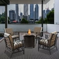 thumbnail image 2 of Aluminum 34-in Round Antique Copper Fire Table Set with Rocking Chairs, 2 of 9