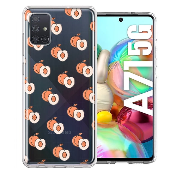 MUNDAZE For Samsung Galaxy A71 5G Polka Dot Peaches Design Double Layer Phone Case Cover