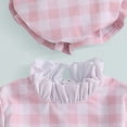 thumbnail image 4 of Bathing Suit Toddler Infant Baby Girls Swimsuit Toddler Bathing Suit Long Sleeve Zipper One-Piece Rash Guard Ruffle Swimwear with Hat, 4 of 6