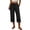 Black, variant on High-Waist Cropped Cargo Pants for Womens - Drawstring & Large Patch Pockets, Summer & Beach Essential for Women's Casual & Street Style White XXL