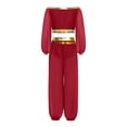 thumbnail image 2 of inhzoy Kids Girls 2-Piece Belly Dance Sequin Tassels Top & Pants Carnival Performance Outfit Red 16, 2 of 6