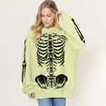 thumbnail image 4 of HUITKMM Chandail pour Femmes Unisexe Mode Imprimé Design Squelette Surdimensionné Longline Sans Capuche Col Rond pour et Mode Urbaine Décontracté, 4 of 5