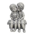 thumbnail image 2 of Mini de resina para besar a un niño y una niña, escultura de estatua de jardín, adornos de jardín para el hogar al aire libre, 15x10x19cm Soledad estatuas de césped, 2 of 9
