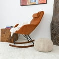 thumbnail image 4 of Jayce Mid Century Modern Indoor Nursery Velvet Rocking Chairs in Orange, 4 of 7