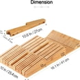 thumbnail image 4 of Bamboo In-Drawer Knife Block Set for 16 Knives(Not Included), Large Kitchen Detachable Washable Cutlery Slot Organizer Storage Holder for Sharpening Steel and Cutter, 4 of 6