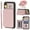 Rosegold, variant on Case for iPhone XR, Detachable Crossbody Strap Wallet Case with Card Slots, Stand Ring Flip PU Leather Protective Cover Lanyard for Women for iPhone XR, Black