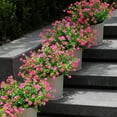 thumbnail image 4 of 12 Bundles Artificial Faux Flowers & Greenery Plants,Realistic UV-Resistant Plastic Shrubs Bushes for Indoor/Outdoor Decor - Home, Porch, Patio Garden (Pink), 4 of 6