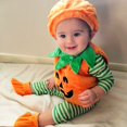 thumbnail image 2 of De Adorable disfraz de calabaza para bebé. Incluye gorro, mameluco y patuquitos, perfecto para Halloween., 2 of 7