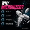 thumbnail image 3 of Vitamatic Micronized Creatine Monohydrate 3000 mg Per Serving – 250 Capsules – High Purity Creatine for Daily Performance Support – Non-GMO, Gluten-Free, Made in USA, 3 of 10