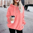 thumbnail image 2 of gakvbuo Sweaters for Women Fall Fashion Oversized Sherpa Pullover Zipup Hoodie with Pockets Fuzzy Fleece Sweatshirt Fluffy Coat Long Sleeve Hooded Blouse Sweatshirt, 2 of 5