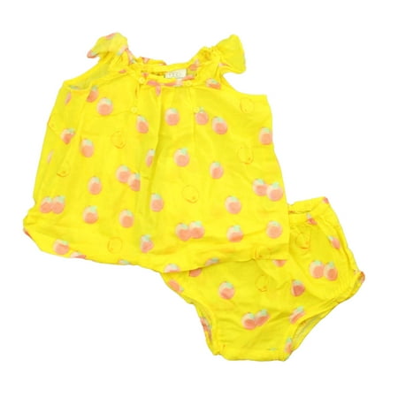

Pre-owned Egg Girls Yellow | Pink Peaches Apparel Sets size: 3-6 Months