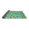 thumbnail image 2 of Ahgly Company Indoor Round Abstract Turquoise Blue Modern Area Rugs, 3' Round, 2 of 4