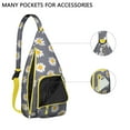 thumbnail image 2 of Vintage Floral Sling Backpack - Retro Daisy & White Blooms Pattern, Fashionable Multi-Functional Bag, 2 of 4