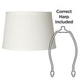 thumbnail image 6 of Springcrest White Linen Small Drum Lamp Shade 10" Top x 12" Bottom x 8" High (Spider) Replacement with Harp and Finial, 6 of 7
