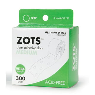 Zots Adhesive Dots Large .5In Diam .015In Thick 300Ct Roll 