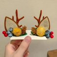 thumbnail image 1 of 2 piezas de pasadores navideños de Año Nuevo con pasadores ligeros para niños, lazo, ciervo, Papá Noel, sombreros navideños para niños, accesorios para el cabello para niños, 1 of 4