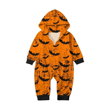 

TENSUNNYD Parent Child Printed Hooded Zipper Home Jumpsuit (Baby Style) (3)
