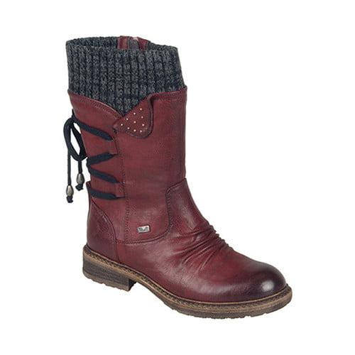 rieker lace up mid calf boot