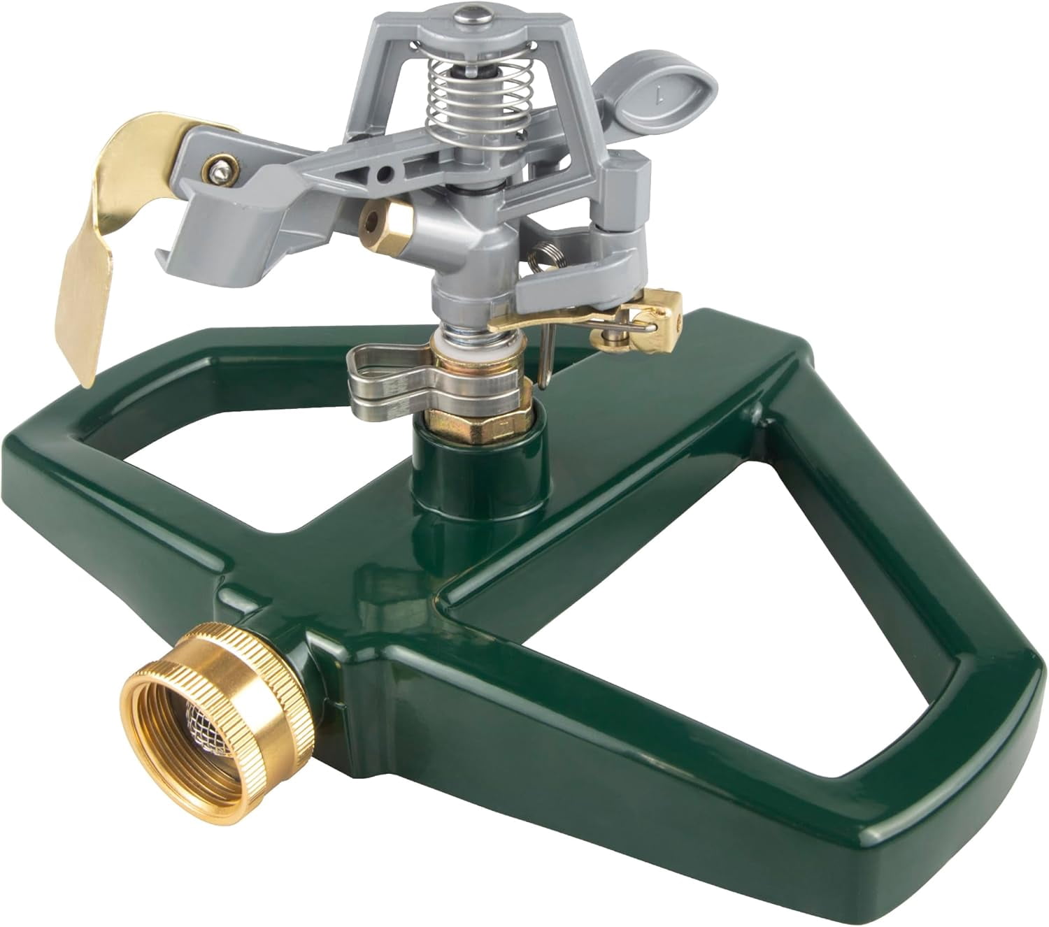 LSKJGA-Sprinklers for Yard with Metal Base, Heavy Duty Sprinklers 360 Degree Rotating, Adjustable Zinc Alloy Sprinkler for Yard, Garden, Lawn and Large Areas