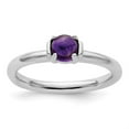 thumbnail image 4 of Auriga Fine Jewelry 925 Sterling Silver Polished Amethyst Ring for Women Size 8, 4 of 6